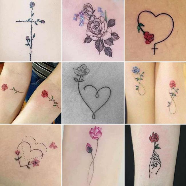 Rose tattoo: betekenis en 200 foto's om je te inspireren