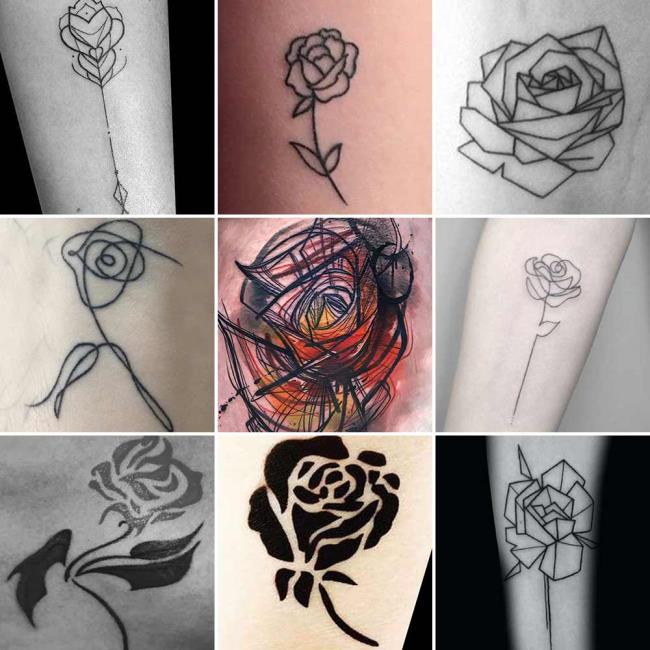 Rose tattoo: betekenis en 200 foto's om je te inspireren