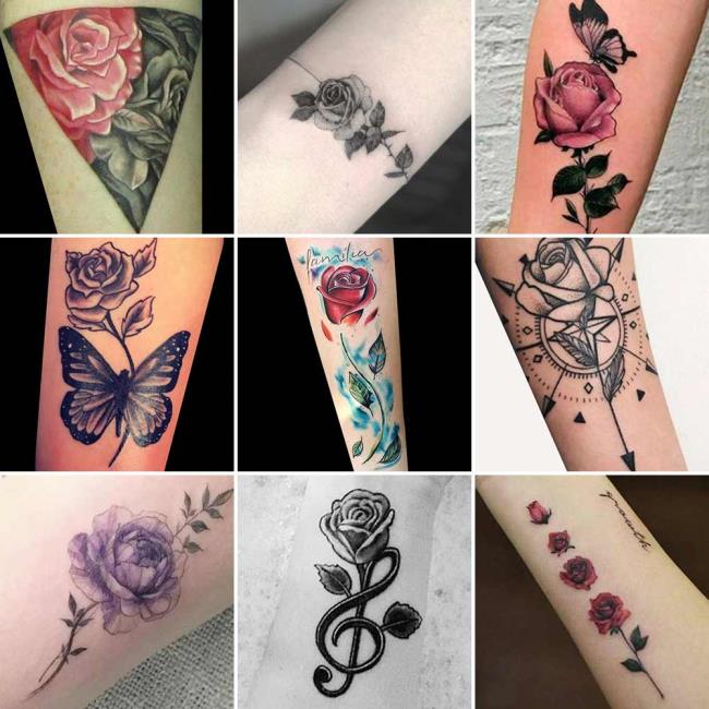 Rose tattoo: betekenis en 200 foto's om je te inspireren