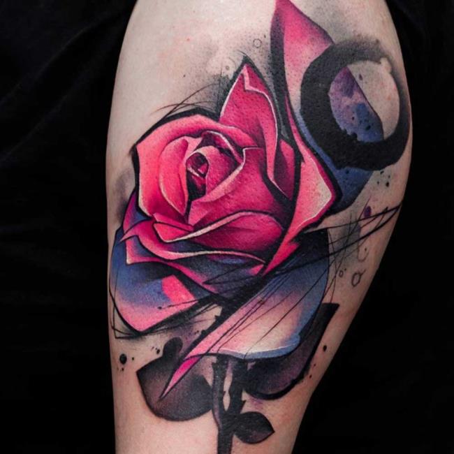 Rose tattoo: betekenis en 200 foto's om je te inspireren