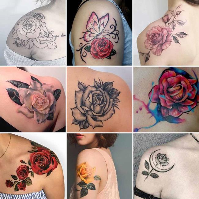 Rose tattoo: betekenis en 200 foto's om je te inspireren