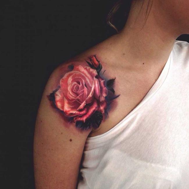 Rose tattoo: betekenis en 200 foto's om je te inspireren