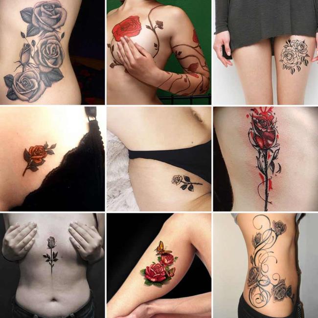 Rose tattoo: betekenis en 200 foto's om je te inspireren