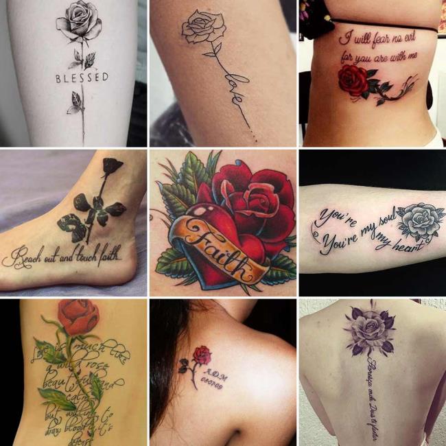 Rose tattoo: betekenis en 200 foto's om je te inspireren