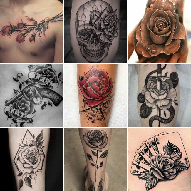 Rose tattoo: betekenis en 200 foto's om je te inspireren