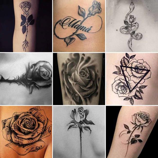 Rose tattoo: betekenis en 200 foto's om je te inspireren