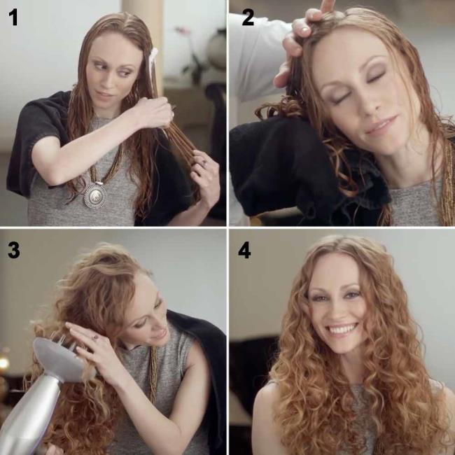 집에서 곱슬 머리하는 법 : 18 가지 효과적인 방법!