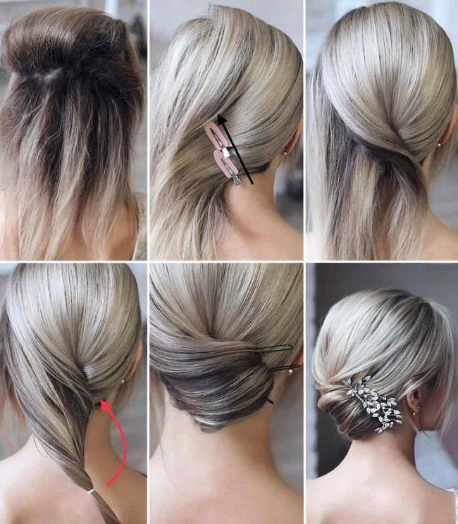 Chignon: Bunu yapmanın 200 yolu, görseller ve öğreticiler