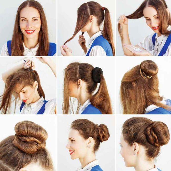 Chignon: 200 cara untuk melakukannya, gambar dan tutorial