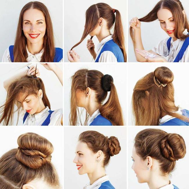 High chignon: how to do it?  40 Photos and Tutorials