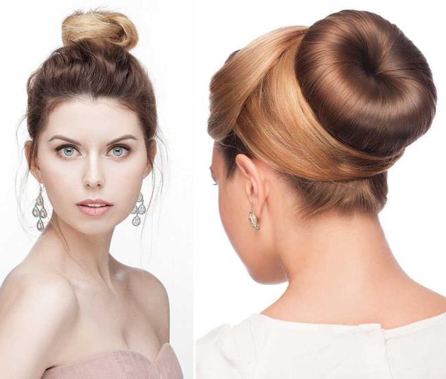 Yüksek chignon: nasıl yapılır?  40 Fotoğraf ve Öğretici