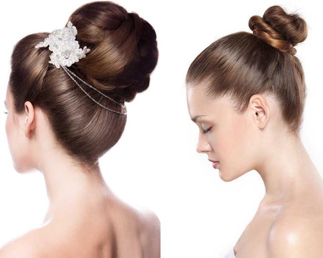 Yüksek chignon: nasıl yapılır?  40 Fotoğraf ve Öğretici