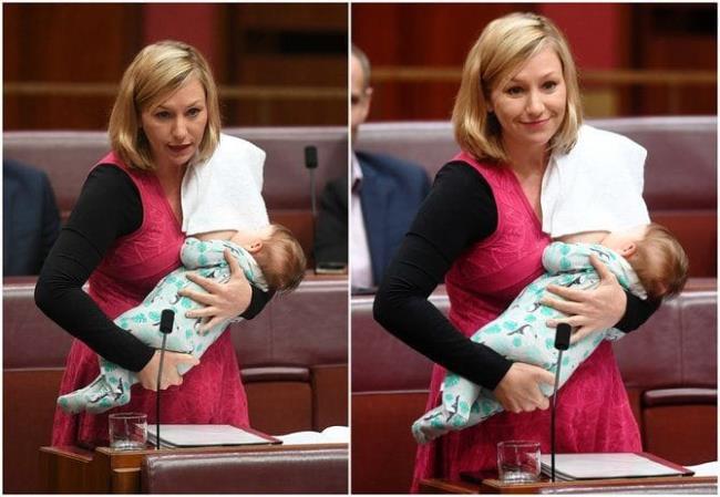 オーストラリアの上院議員は議会と話している間母乳で育てながら歴史を作ります