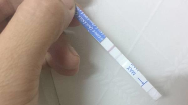 A tira de teste de gravidez está borrada em ambas as linhas, indicando o vencimento do teste?  Então, os resultados estão corretos?