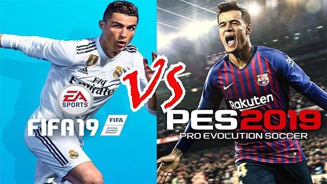 Compare football game PES 2019 and FIFA 19