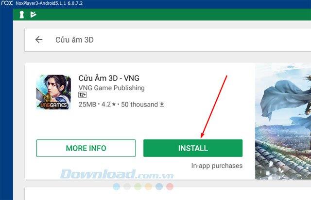 Instructions to install and play Nine Yin 3D on the computer
