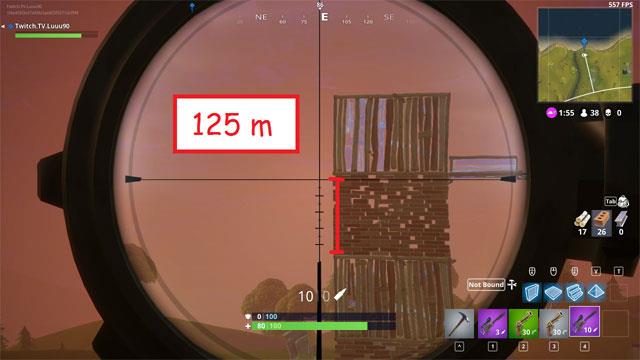 Cara menentukan jarak tembakan dan penembak jitu di game Fortnite