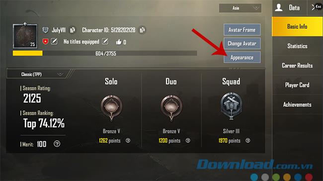 How to change the appearance of PUBG Mobile characters