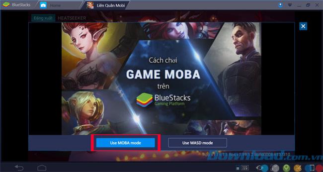 Instructions for playing MOBA mode game on BlueStacks