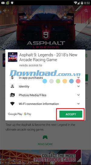 تعليمات تثبيت Asphalt 9: Legends على الهاتف
