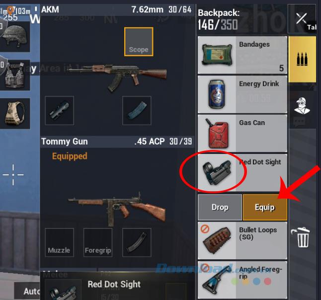 How to arrange and use items in PUBG Mobile