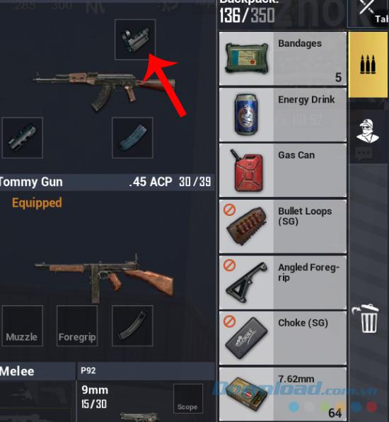 How to arrange and use items in PUBG Mobile