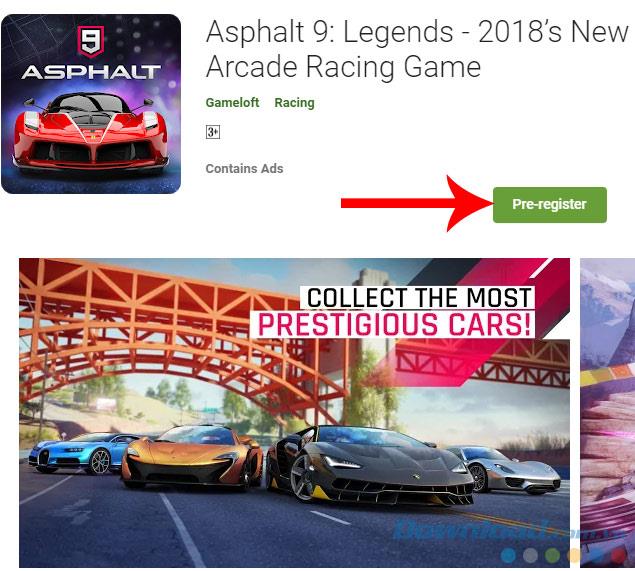 How to register to play before Asphalt 9: Legends