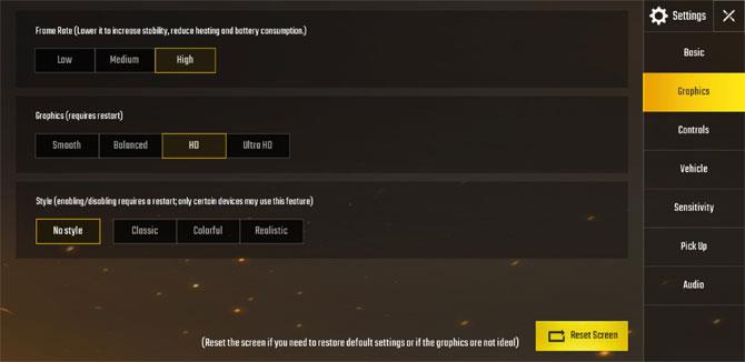 How to change the graphics on PUBG Mobile to HD and 60FPS