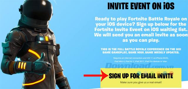 Comment sinscrire pour une invitation à jouer à Fortnite Mobile depuis Epic Games