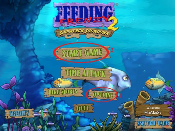 Instal Feeding Frenzy dan mainkan ikan besar makan game ikan kecil di PC