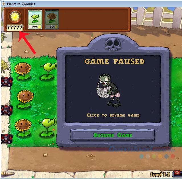 Use the Cheat Engine to find the sun in Plants vs Zombies