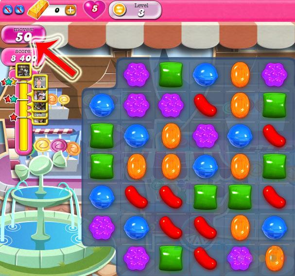 Using the Cheat Engine increases the number of moves in Candy Crush Saga