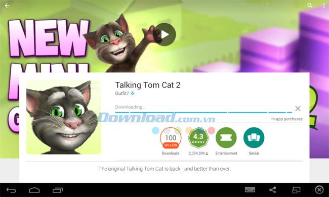 Instructions to install Talking Tom 2 on the computer