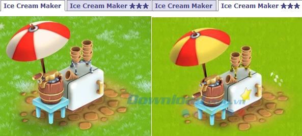 Instructions for using the ice cream machine in the game Hay day