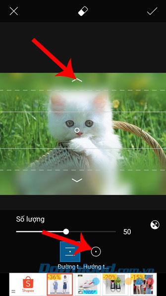 تعليمات لحذف خط الصورة باستخدام PicsArt