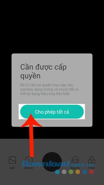 Instructions for installing and taking pictures with B612