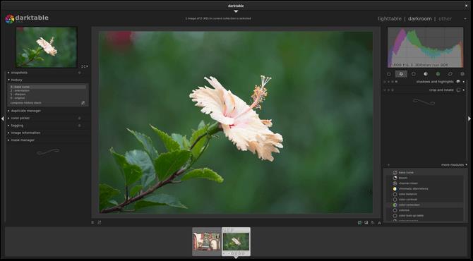 Petunjuk penggunaan Darktable