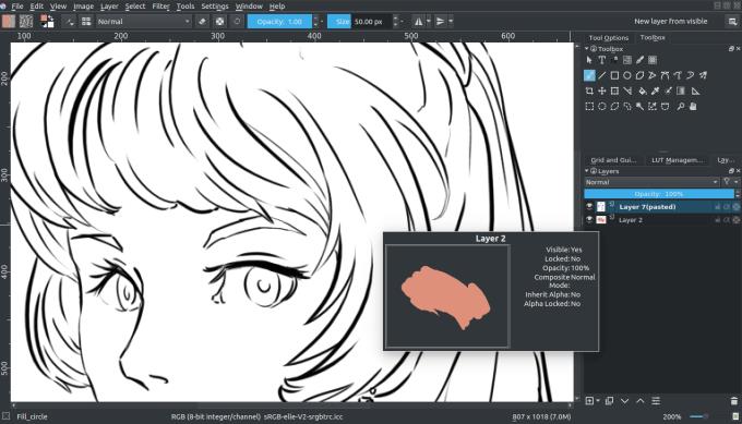 Instructions pour colorier des images avec Krita