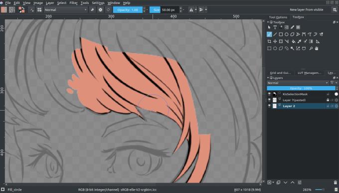 Instructions pour colorier des images avec Krita