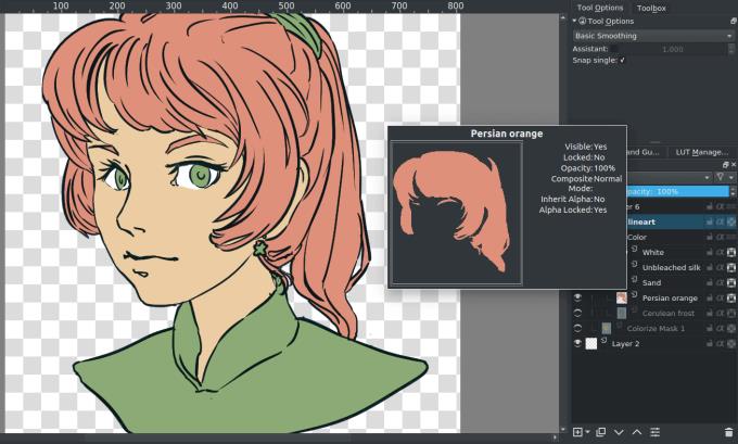 Instruções para colorir imagens com Krita