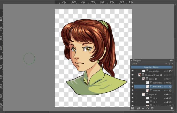 Comment créer un masque décrêtage et un héritage alpha dans Krita