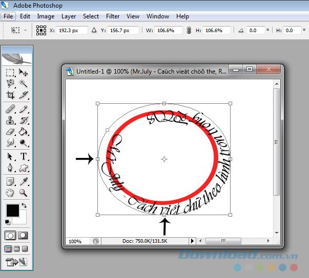 Bagaimana menulis teks dalam bulatan di Photoshop