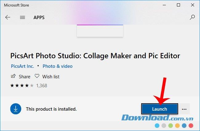 Instructions for downloading and installing PicsArt