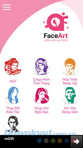 How to use the FaceArt app to create collages with celebrities