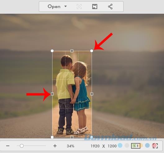 How to resize images on web-based Fotor