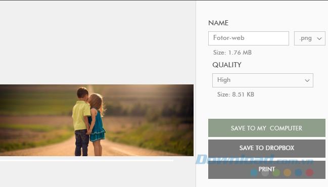 How to resize images on web-based Fotor