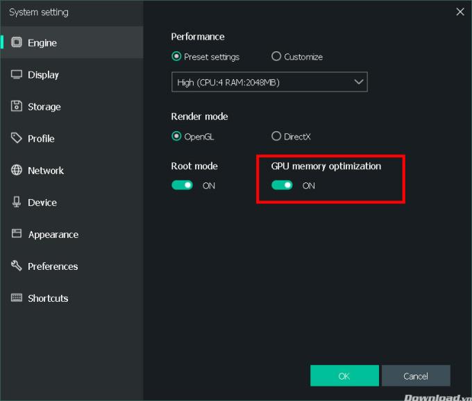 Bagaimana untuk menetapkan CPU dan RAM pada emulator MEmu