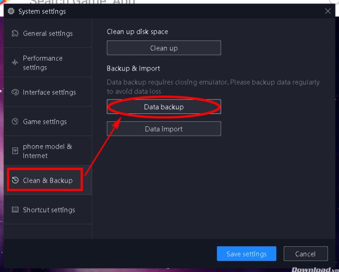 Guida al backup e al ripristino dei dati su Nox App Player