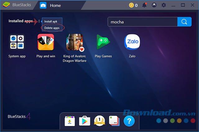 How to uninstall applications, uninstall apps on BlueStacks