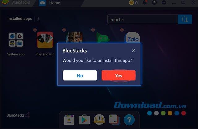 How to uninstall applications, uninstall apps on BlueStacks